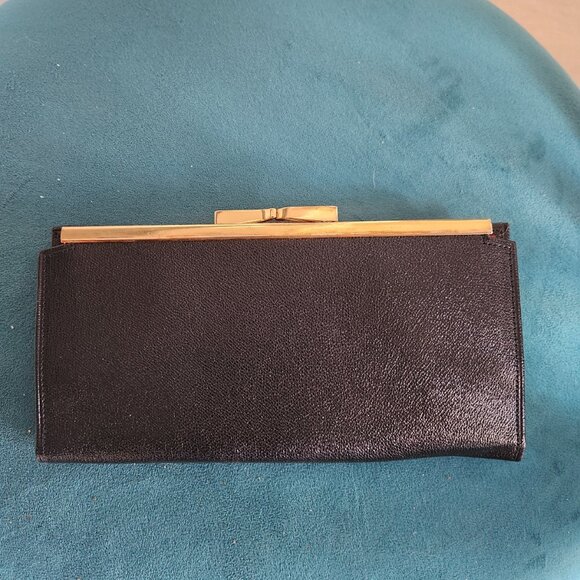 PIERRE CARDIN ~ VINTAGE Women's Black Leather Wallet ~ Kiss Lock ~ EUC ~ RARE - Picture 3 of 4